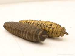 Vintage pine cone decoration in brown and gold for stylish home accents.