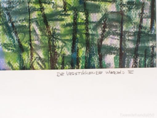 Vibrant abstract forest artwork encouraging reflection on natures beauty and our connection to it.