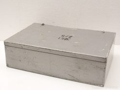 Vintage metal storage box with number 2, showcasing wear for authentic industrial charm.