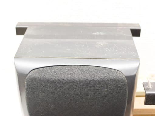 Sleek subwoofer with a stylish fabric grille, perfect for enhancing your home audio experience.