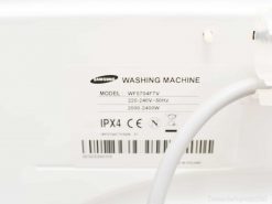 Reliable Samsung WF0704F7V washing machine, energy-efficient, 7kg capacity, water-resistant IPX4 rating.