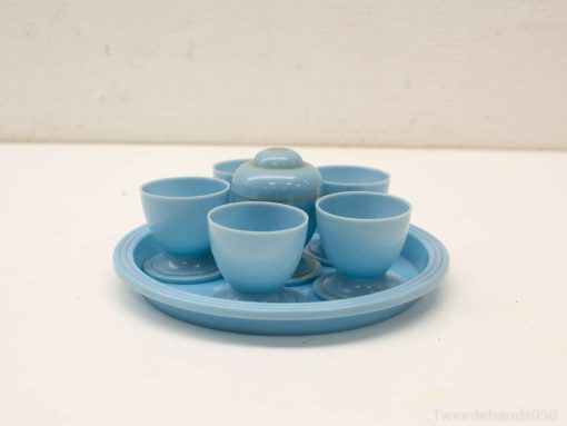 Charming vintage blue tea set for cozy gatherings and delightful moments with loved ones.