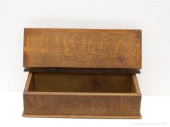 Handcrafted rustic wooden box with hinged lid, ideal for storing keepsakes and enhancing decor.