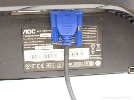 AOC 2236Vv8 LCD monitor with VGA port and versatile connectivity options for everyday use.