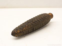 Antique clock weight shaped like a pine cone, perfect for collectors and home decor.