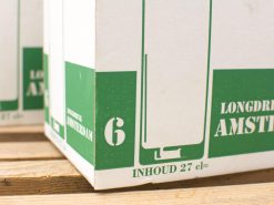 Vintage longdrink glass set of 6, 27cl each, stylish white and green packaging.