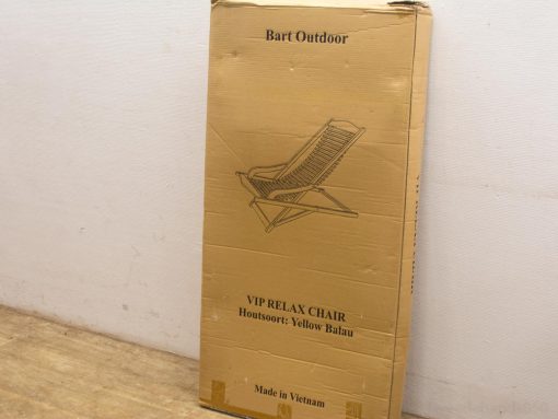 Bart Outdoor VIP Relax Chair - Comfortable, vintage Yellow Balau wood lounger for outdoor relaxation.