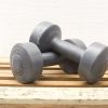 Durable rubber dumbbells with comfortable grip for effective strength training at home.