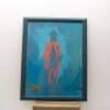 Vibrant orange silhouette against calming blue background in Oranje Droom by Elsina Wijnstok.