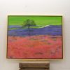 Vibrant impressionistic landscape by Janneke de Jong featuring a colorful field and solitary tree.