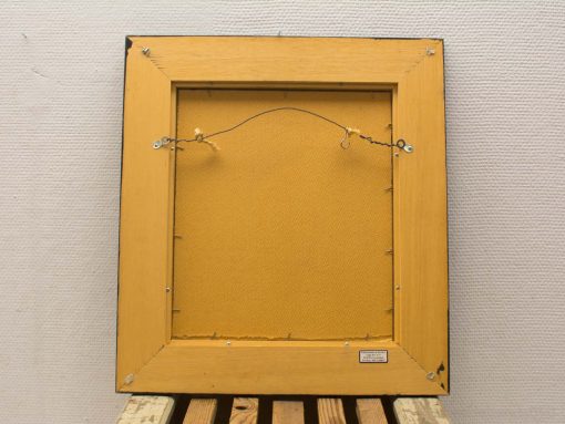 Vintage yellow frame with warm beige backing, perfect for adding country charm to any space.