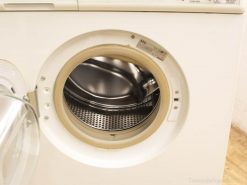 Modern AEG washing machine with transparent door and efficient features for everyday laundry tasks.