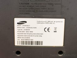 Samsung LE32A330 LCD TV back, showcasing model details and safety information. Secondhand quality.