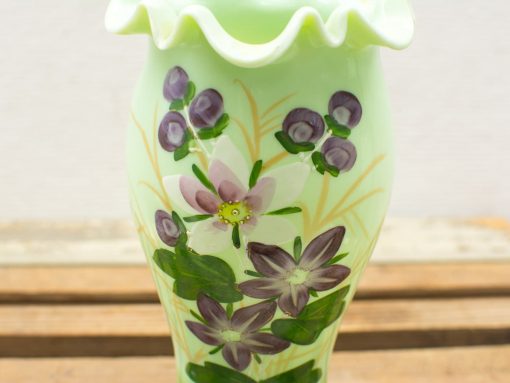 Vintage glazen bloemen vaas, Retro  13433