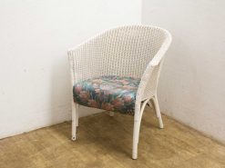 Wit rieten fauteuil, Rotan stoel 14036