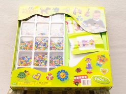 Hama bead art kit with 6000 colorful beads for creative fun and skill development.