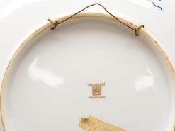 Hand-painted Gouden Imari plate, antique porcelain with wire hanger for decorative display.