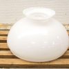 Elegant milky white glass vase with scalloped rim, perfect for decor or floral arrangements.