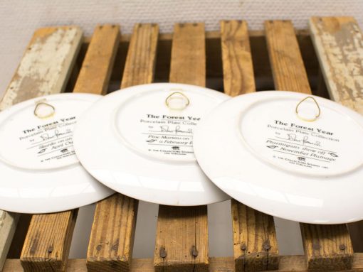 Elegant porcelain plates from The Forest Year collection, perfect for nature-inspired decor.