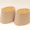 Set of 2 elegant beige lampshades with textured zigzag design for stylish home decor.