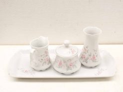 Elegant floral porcelain tea set ideal for afternoon tea or as decorative home decor.