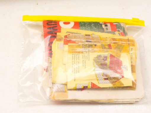Vintage architecture papers in a zip-lock bag for DIY projects and design inspiration.