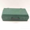 Durable green tool case with handle, ideal for storage and transport of various tools.