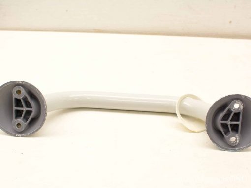 Ergonomic white handle with gray ends, providing comfortable grip and stability for furniture or equipment.