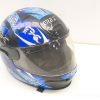 Stylish GREX black motorcycle helmet with striking blue design and full-face protection.