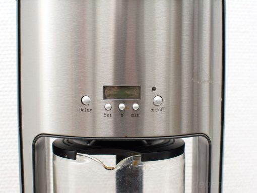 Sleek stainless steel coffee maker by Tarrington House for stylish, easy brewing.