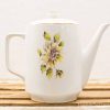 Elegant porcelain teapot with floral design and gold trim for charming tea settings.