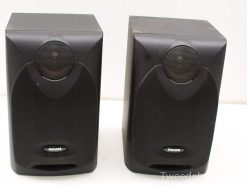 Philips compact speakers: stylish black design for enhanced PC and audio system sound quality.