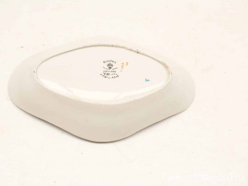Elegant white porcelain dish by Booths, England, perfect for serving or display.