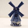 Charming blue and white Delftware miniature windmill, perfect for collectors and home decor.
