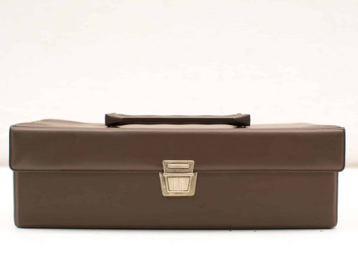 Elegant vintage brown leather briefcase for professionals, perfect for business and formal occasions.