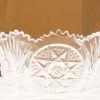 Elegant crystal bowl with geometric patterns, perfect for serving or as a decorative centerpiece.