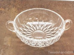 Elegant crystal bowl with diamond pattern, perfect for any occasion or as a stunning centerpiece.