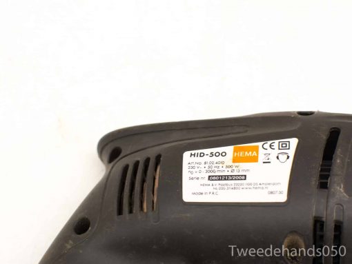 HEMA HID-500 professional sander with 500W motor, 3000 RPM, ergonomic design, CE certified.
