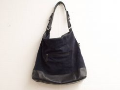 Leren Claudia Strater tas donkerblauw suede 20908