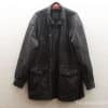 Oversized black leather jacket for men, size 60, stylish and versatile for any occasion.