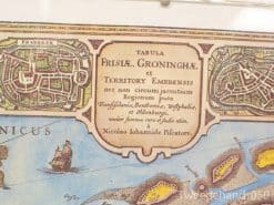 Vintage map of Friesland, Groningen, and Embden with detailed illustrations by Nicolao Johannide Picatore.