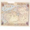 Vibrant historical map of Turkey featuring sea monsters, ships, and intricate artistic details.
