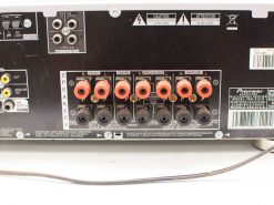 Pioneer VSX-531-S rear panel featuring color-coded audio/video connections for easy setup.