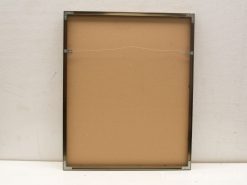 Sleek modern metal photo frame back design with rounded corners and sturdy wall-hanging wire.