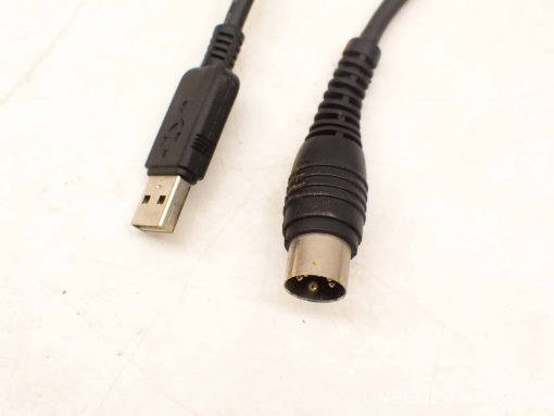 USB MIDI cable for connecting musical instruments to computers and enhancing music production.