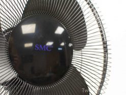 Modern SMC black fan with sleek design and vibrant logo, ideal for stylish spaces.