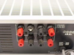 Vintage Akai stereo amplifier with multiple speaker options and clear connectivity for optimal audio setup.