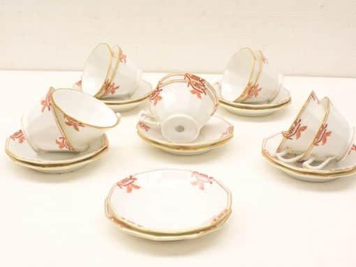 Elegant white tea set with floral design and gold accents for stylish gatherings.