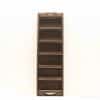 Sleek dark wooden storage unit with seven open shelves for versatile organization and display.