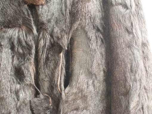 Luxurious gray vintage fur coat, XL, showcasing rich texture and elegant craftsmanship.